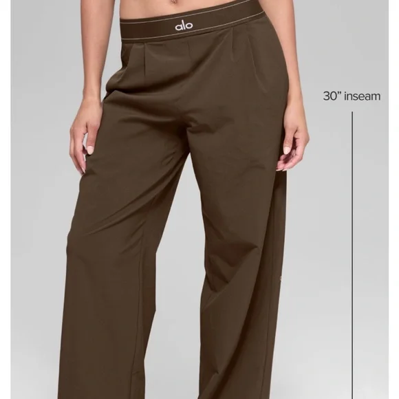 ALO Yoga Wide-Leg Pants in Dark Brown - Picture 3 of 7